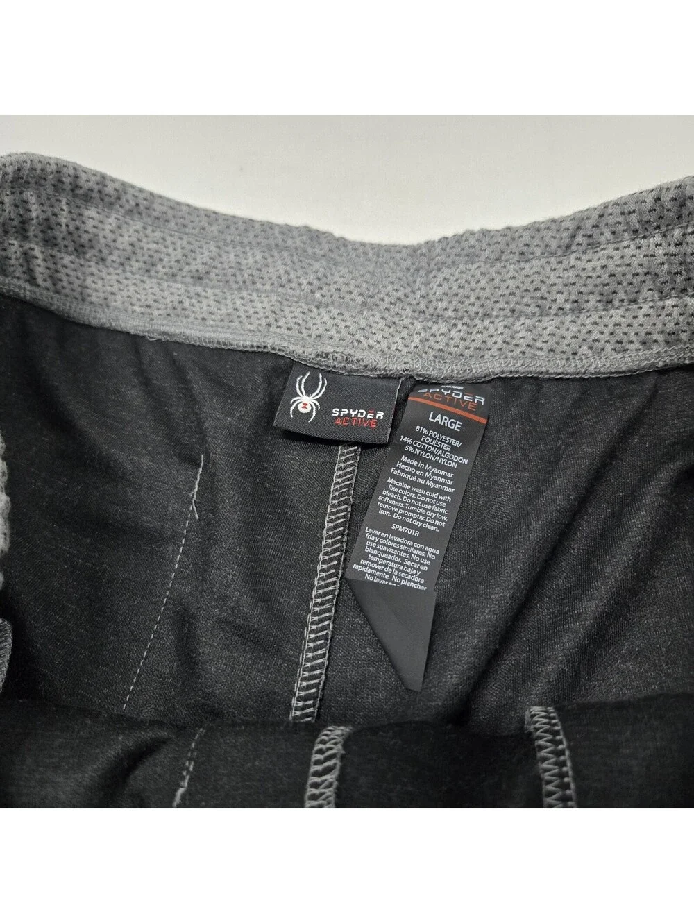 EUC Men's LARGE Spyder Active Pro Web Reflective Jogger Sweatpants Light Grey